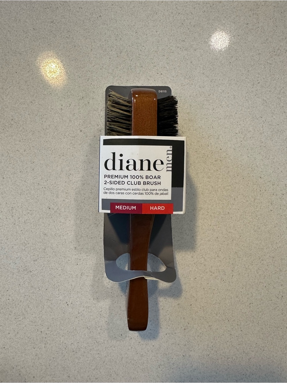 Men 2-Sided Boar Club Brush in Brown